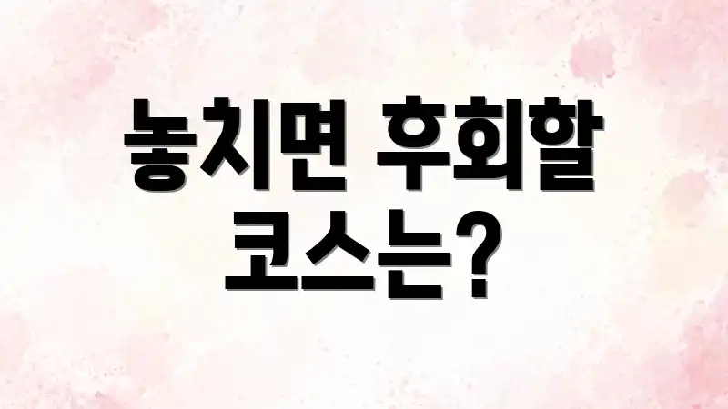 놓치면 후회할 코스는?